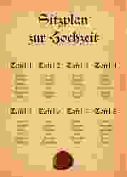 Sitzplan Poster Hochzeit "Mittelalter"