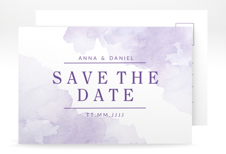 Save the Date-Postkarte Blush A6 Postkarte lila