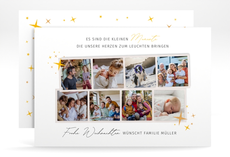 Weihnachtskarte Familienmomente A6 Karte quer für Weihnachtsgrüße mit Familienfoto