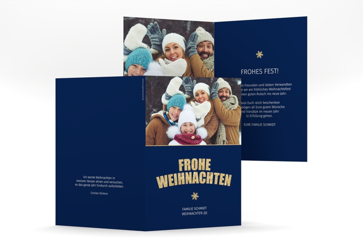 Weihnachtskarte Festtag A6 Klappkarte hoch hochglanz zum Personalisieren mit Foto