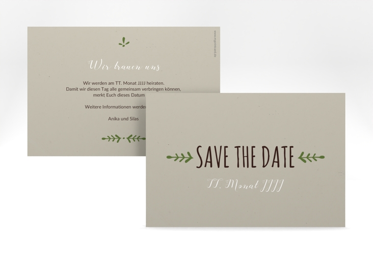 Save the Date-Karte Hochzeit Eden A6 Karte quer gruen