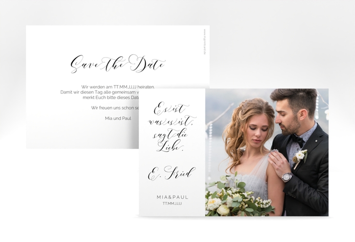 Save the Date-Karte Paperlove A6 Karte quer weiss