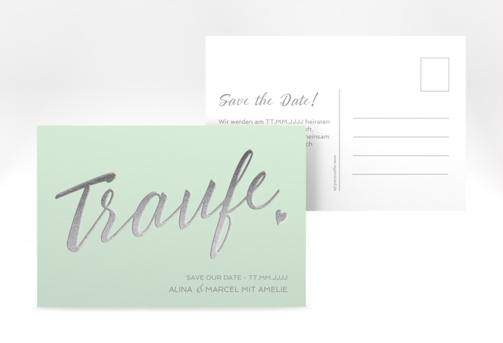 Save the Date-Postkarte Traufe A6 Postkarte mint