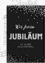 Party Einladungskarte Jubiläum A6 Karte hoch grau für Firmen-Events