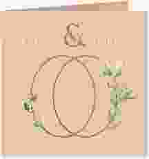 Hochzeitseinladung Peach quadr. Klappkarte apricot