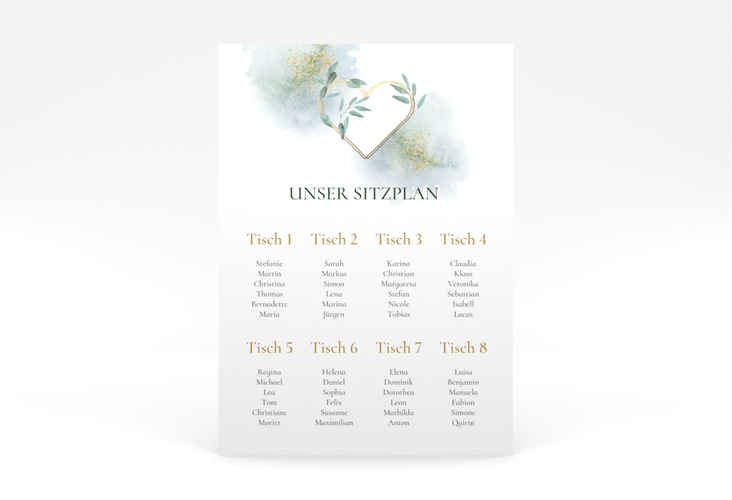 Sitzplan Poster Hochzeit Amore 50 x 70 cm Poster weiss