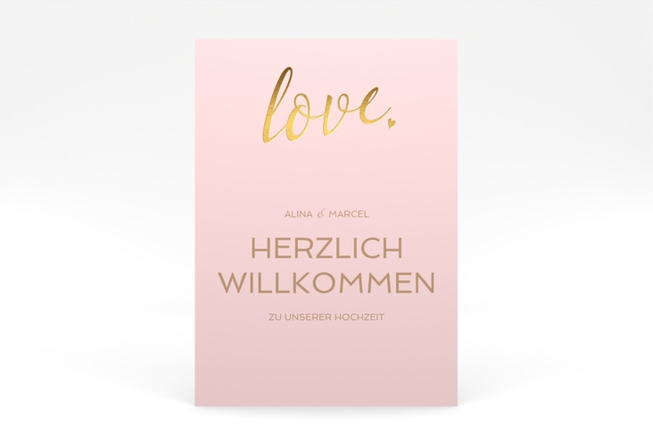 Willkommensschild Poster Glam 50 x 70 cm Poster rosa