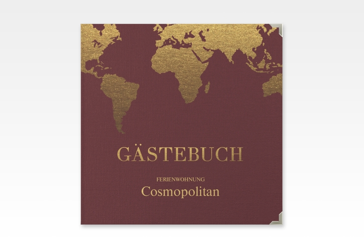 Gästebuch Selection Ferienwohnung Cosmopolitan Leinen-Hardcover mit Weltkarte