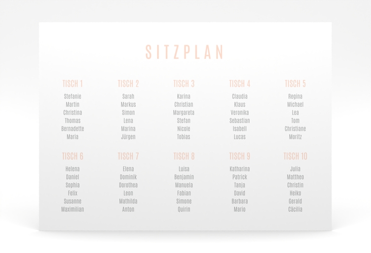 Sitzplan Poster Hochzeit  Memory 70 x 50 cm Poster