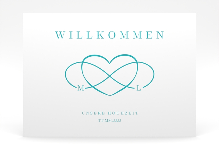 Willkommensschild Poster Infinity 70 x 50 cm Poster tuerkis