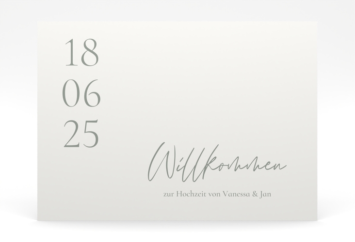 Willkommensschild Poster Day 70 x 50 cm Poster weiss mit Datum im minimalistischen Design