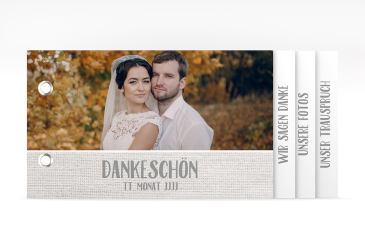 Danksagungskarte Hochzeit Landliebe Booklet weiss