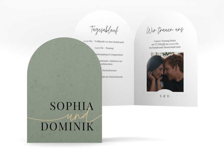 Einladungskarte Hochzeit Easy A6 Bogen-Klappkarte + Foto im modernen minimalistischen Design