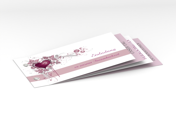 Hochzeitseinladung Triest Booklet pink