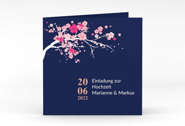 Hochzeitseinladung Sakura quadr. Klappkarte