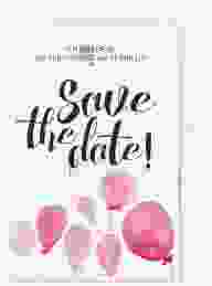 Save the Date-Postkarte Geburtstag Ballon A6 Postkarte rot