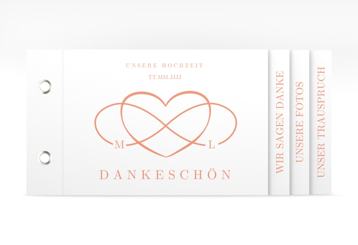 Dankeskarte Hochzeit Infinity Booklet apricot