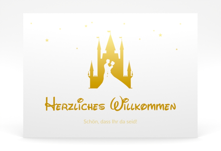 Willkommensschild Poster Castle 70 x 50 cm Poster gold