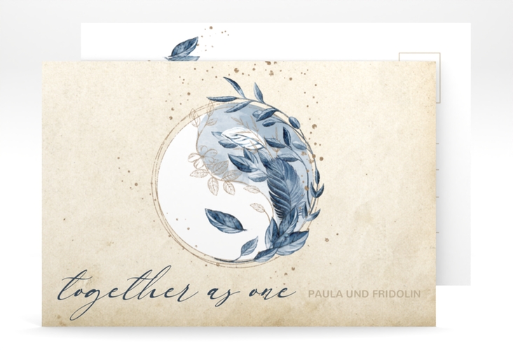 Save the Date-Postkarte YinYang A6 Postkarte hochglanz im Vintage-Look