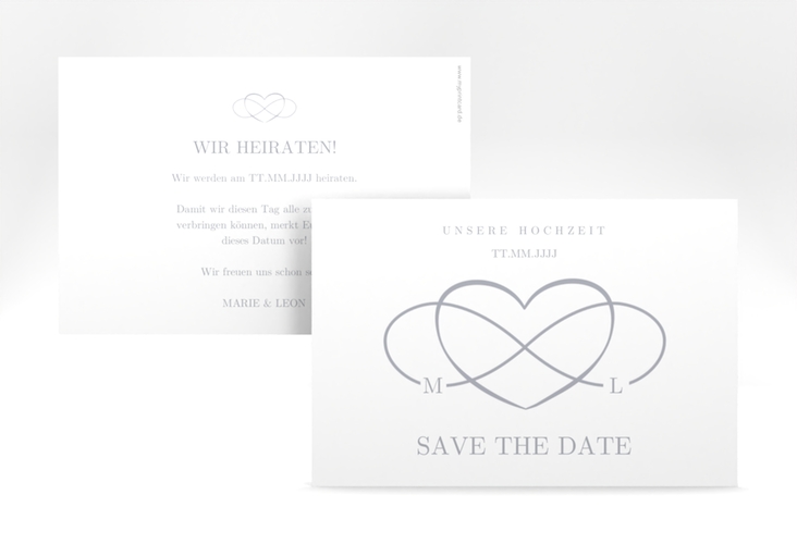 Save the Date-Karte Infinity A6 Karte quer grau