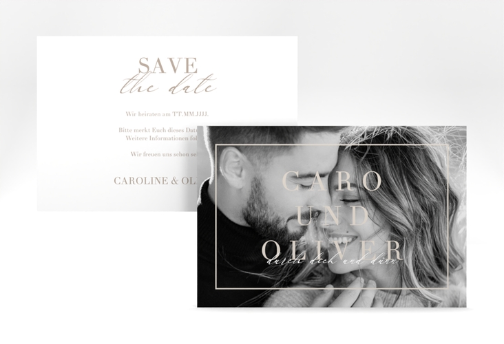 Save the Date-Karte Moment A6 Karte quer beige hochglanz