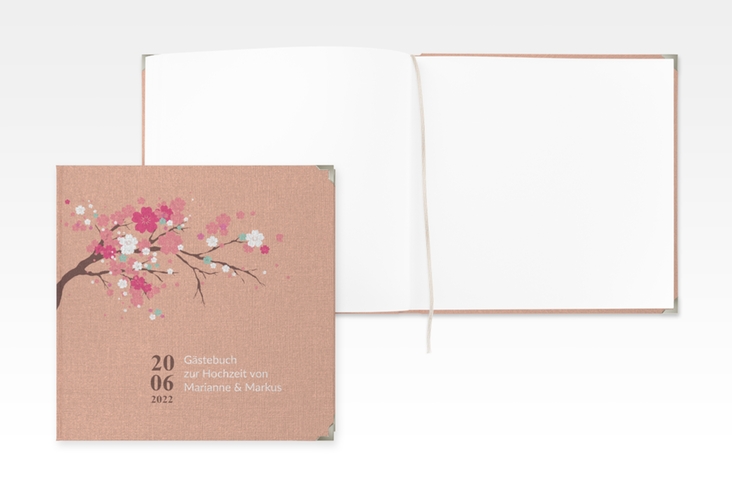 Gästebuch Selection Hochzeit Sakura Leinen-Hardcover apricot