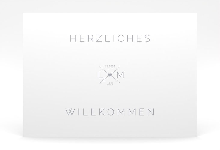 Willkommensschild Poster Initials 70 x 50 cm Poster grau mit Initialen im minimalistischen Design