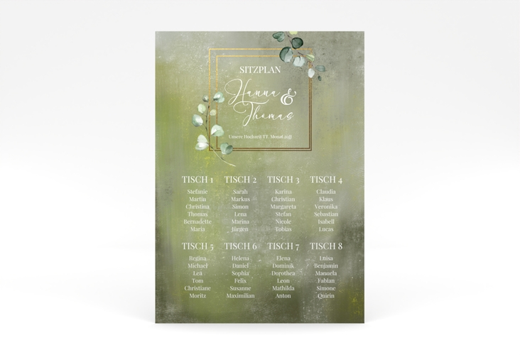 Sitzplan Poster Hochzeit Jade 50 x 70 cm Poster