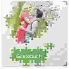 Gästebuch Selection Hochzeit Puzzle Leinen-Hardcover gruen