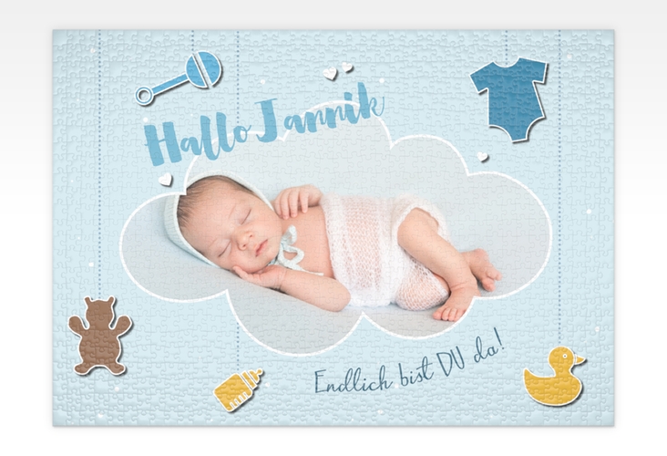 Fotopuzzle 1000 Teile Babywolke 1000 Teile blau