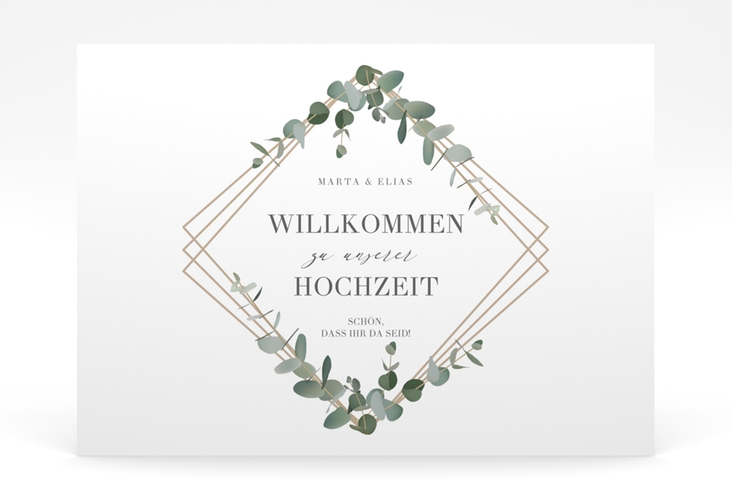 Willkommensschild Poster Eukalyptus 70 x 50 cm Poster