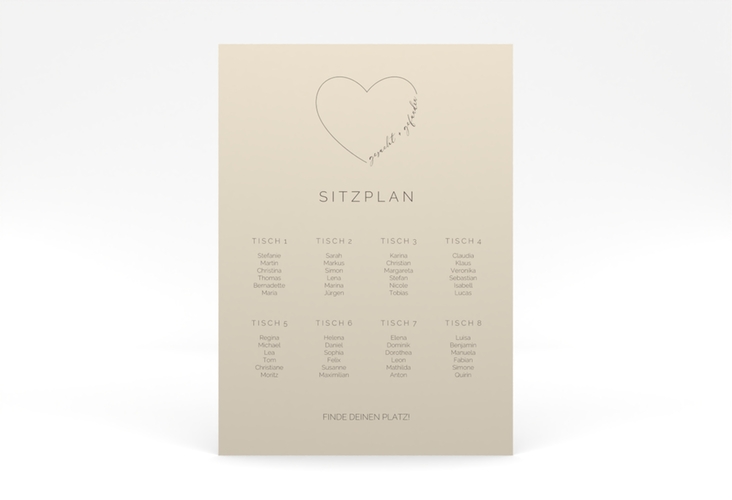 Sitzplan Poster Hochzeit Lebenstraum 50 x 70 cm Poster