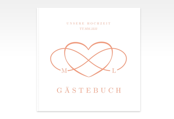 Gästebuch Creation Hochzeit Infinity 20 x 20 cm, Hardcover apricot