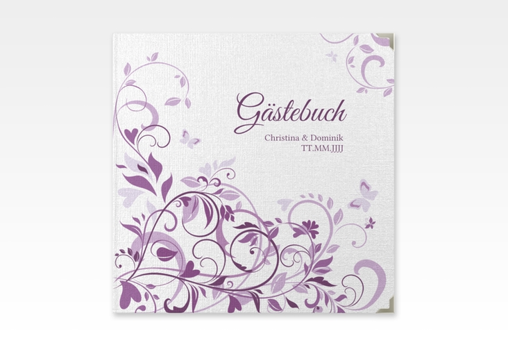 Gästebuch Selection Hochzeit Lilly Leinen-Hardcover lila