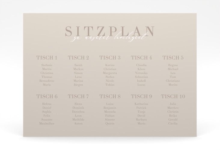 Sitzplan Poster Hochzeit Moment 70 x 50 cm Poster