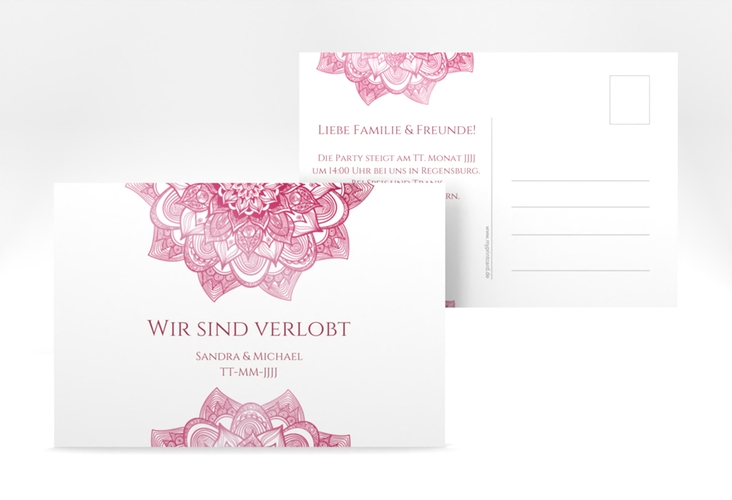 Verlobungskarte Hochzeit Delight A6 Postkarte pink