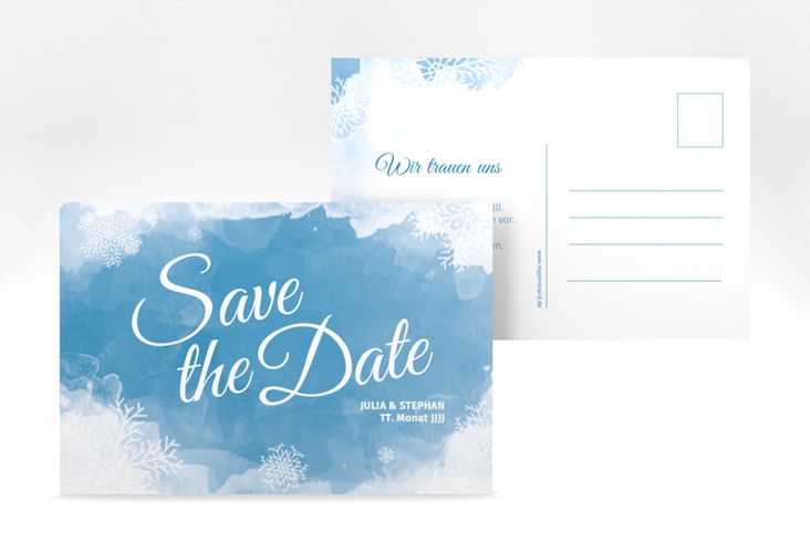 Save the Date-Postkarte Frozen A6 Postkarte mit Winter-Design