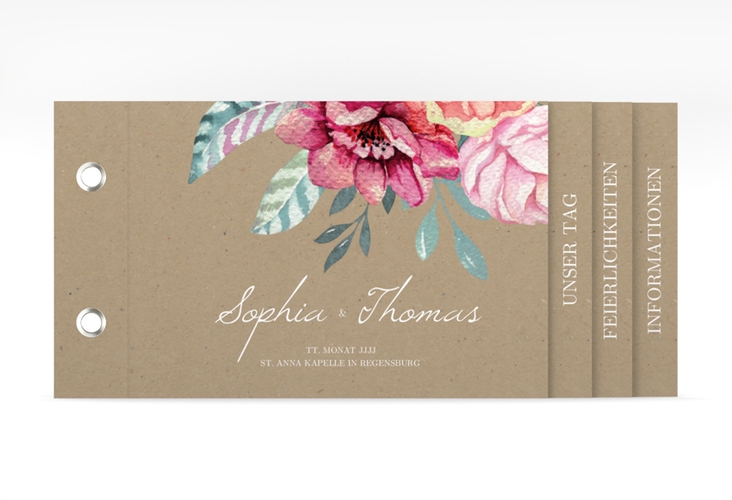 Hochzeitseinladung Blooming Booklet