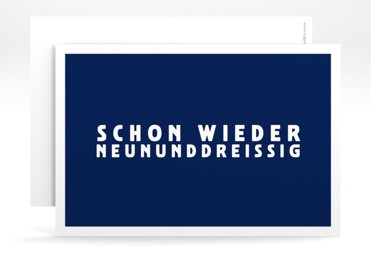 Einladung 40. Geburtstag Gag A6 Karte quer blau