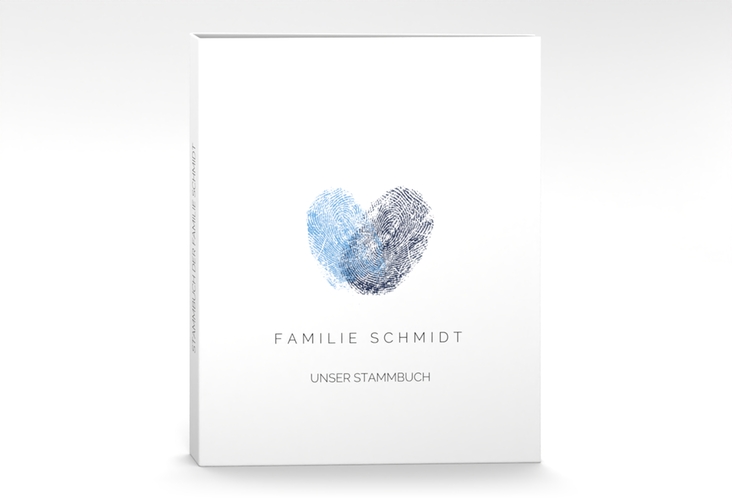 Stammbuch A4 Fingerprint Stammbuch A4 blau schlicht mit Fingerabdruck-Motiv