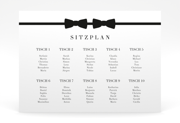 Sitzplan Poster Hochzeit Suits 70 x 50 cm Poster