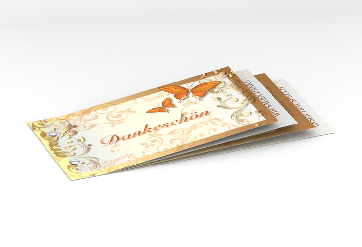 Danksagungskarte Hochzeit Toulouse Booklet orange