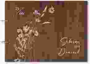 Gästebuch Holzcover Nussbaum Sauvages Holz-Cover, bedruckt weiss mit getrockneten Wiesenblumen