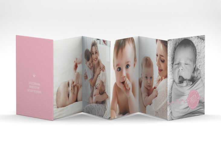 Foto-Leporello Baby Unikat Leporello rosa