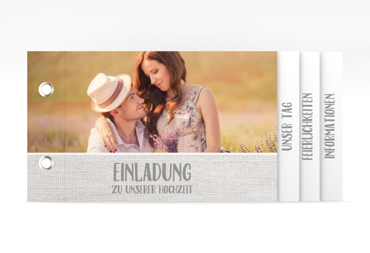 Hochzeitseinladung Landliebe Booklet weiss