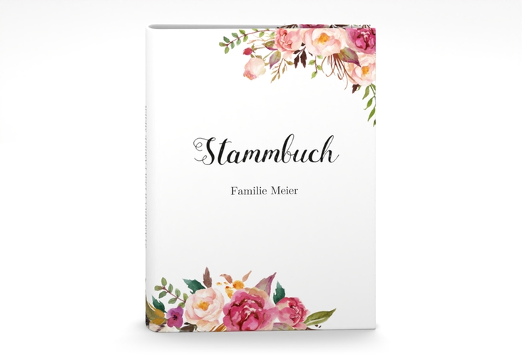 Stammbuch A5 Flowers Stammbuch A5 weiss mit bunten Aquarell-Blumen