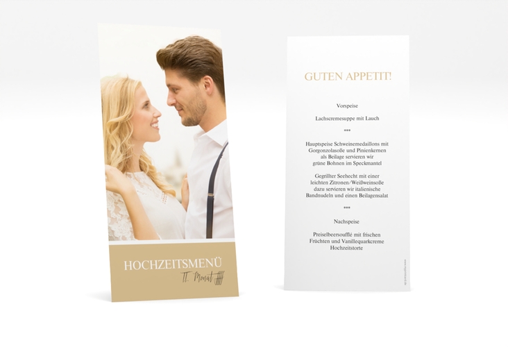 Menükarte Hochzeit Balance lange Karte hoch