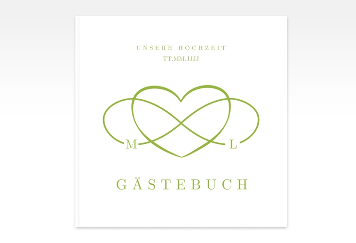 Gästebuch Creation Hochzeit Infinity 20 x 20 cm, Hardcover gruen