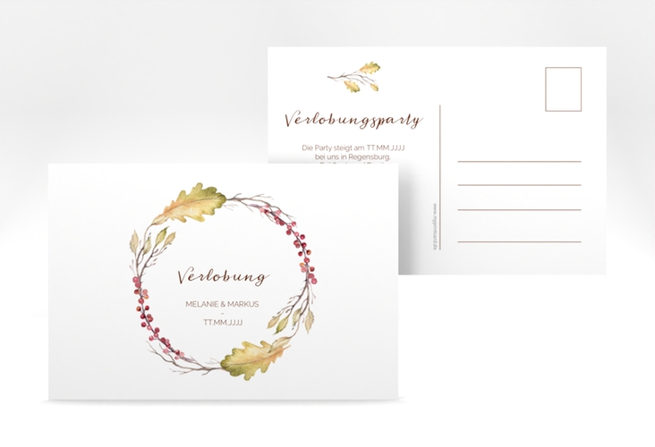 Verlobungskarte Hochzeit Herbsthochzeit A6 Postkarte