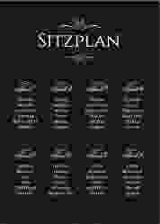 Sitzplan Poster Hochzeit Elegancy 50 x 70 cm Poster schwarz